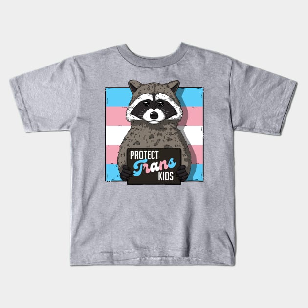 Baby Raccoon Protect Trans Kids Kids T-Shirt by Luna Illustration